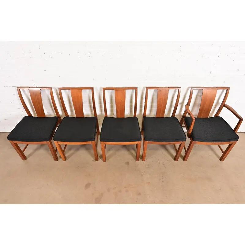 Metà XX secolo Michael Taylor per Baker Furniture Sedie da pranzo moderne del medio secolo, set di cinque sedie in vendita