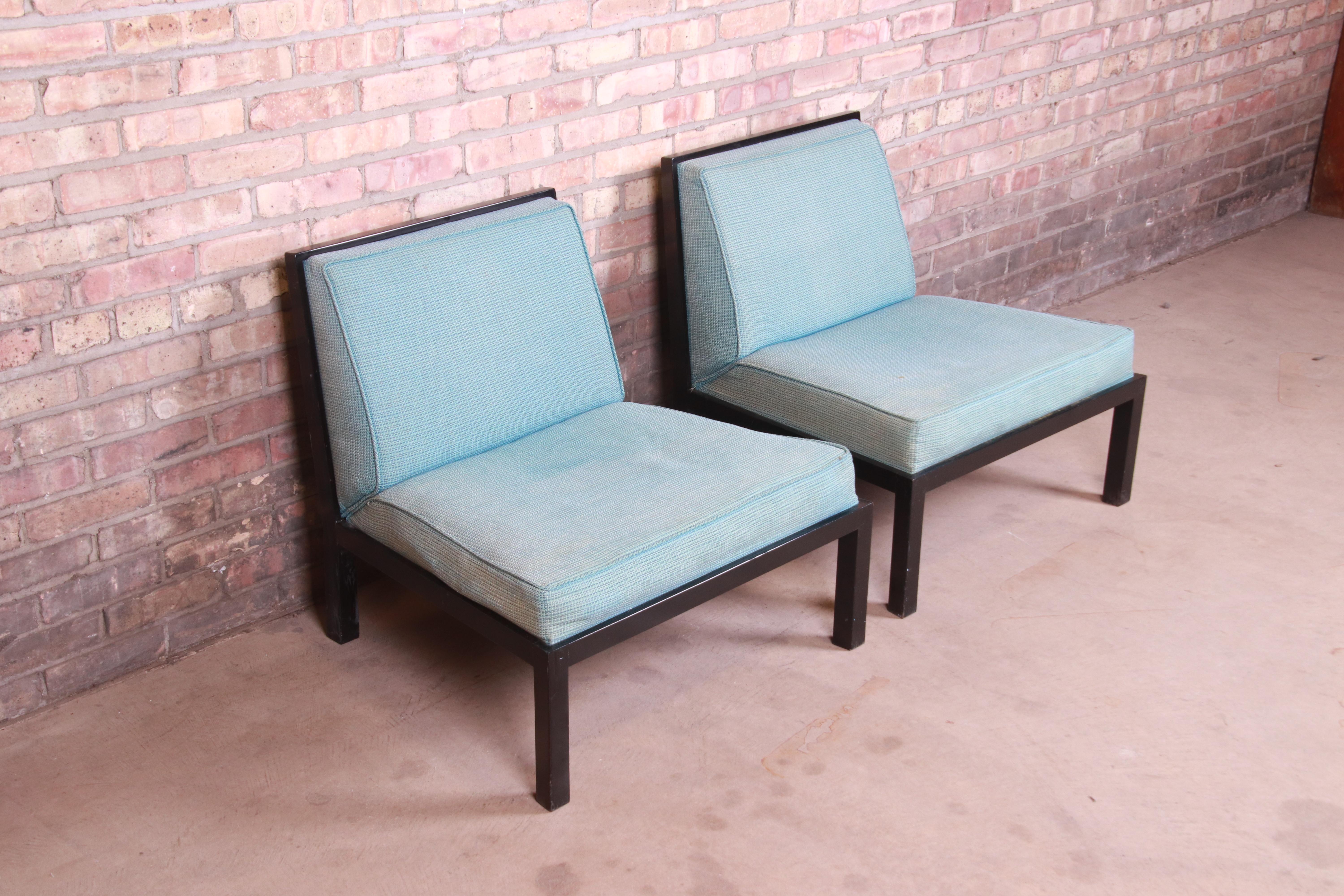 Mid-20th Century Michael Taylor for Baker Furniture Mid-Century Modern Slipper Chairs, Pair