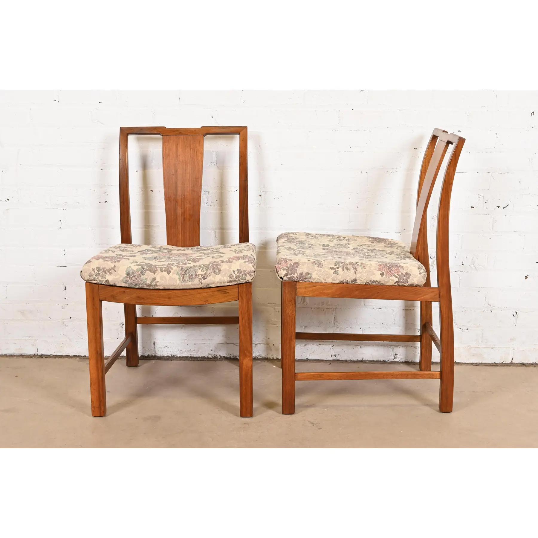 Michael Taylor for Baker Furniture Mid-Century Modern Walnut Dining Chairs, Six For Sale 5