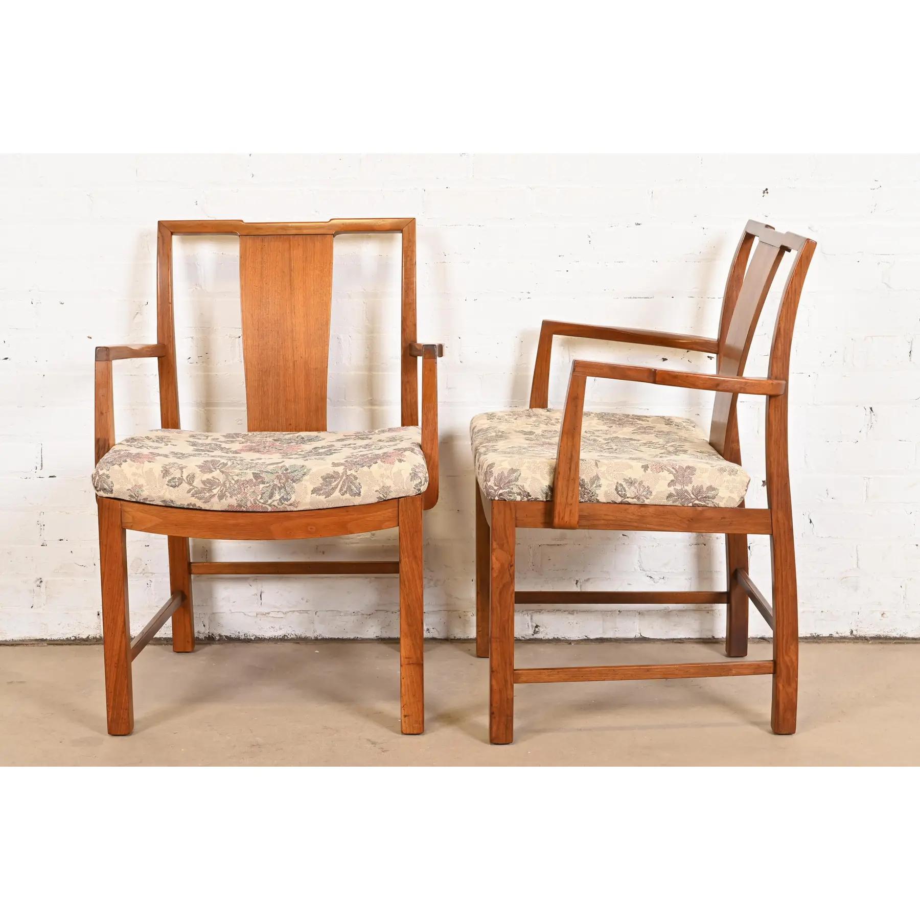 Michael Taylor for Baker Furniture Mid-Century Modern Walnut Dining Chairs, Six For Sale 6
