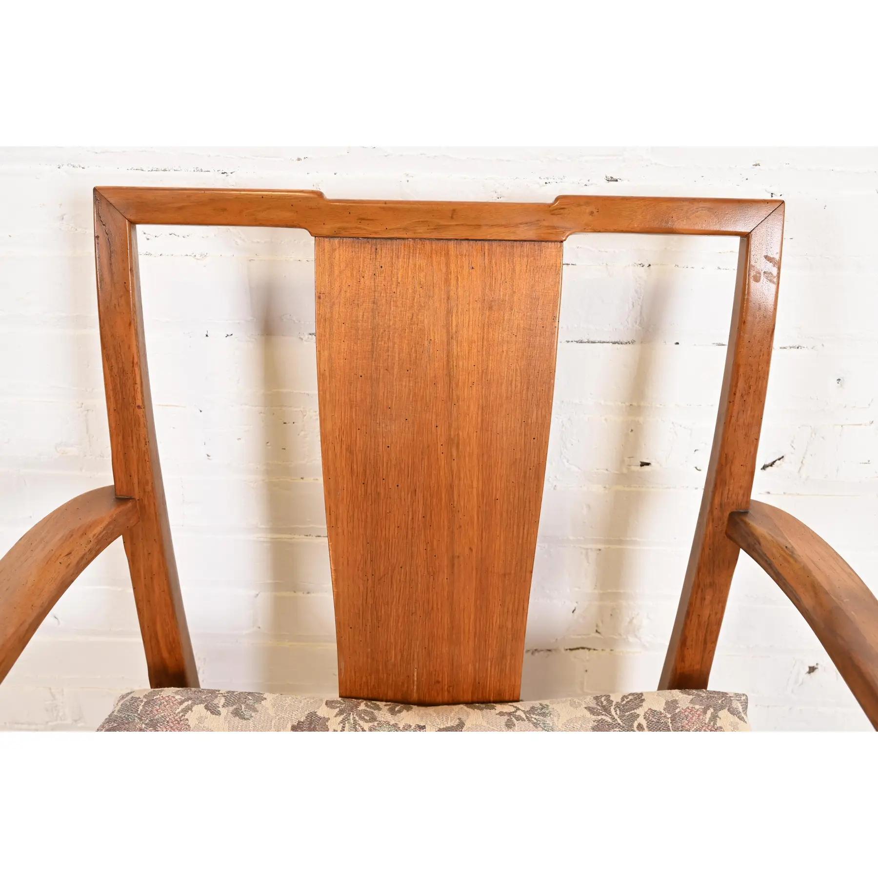 Michael Taylor for Baker Furniture Mid-Century Modern Walnut Dining Chairs, Six For Sale 1