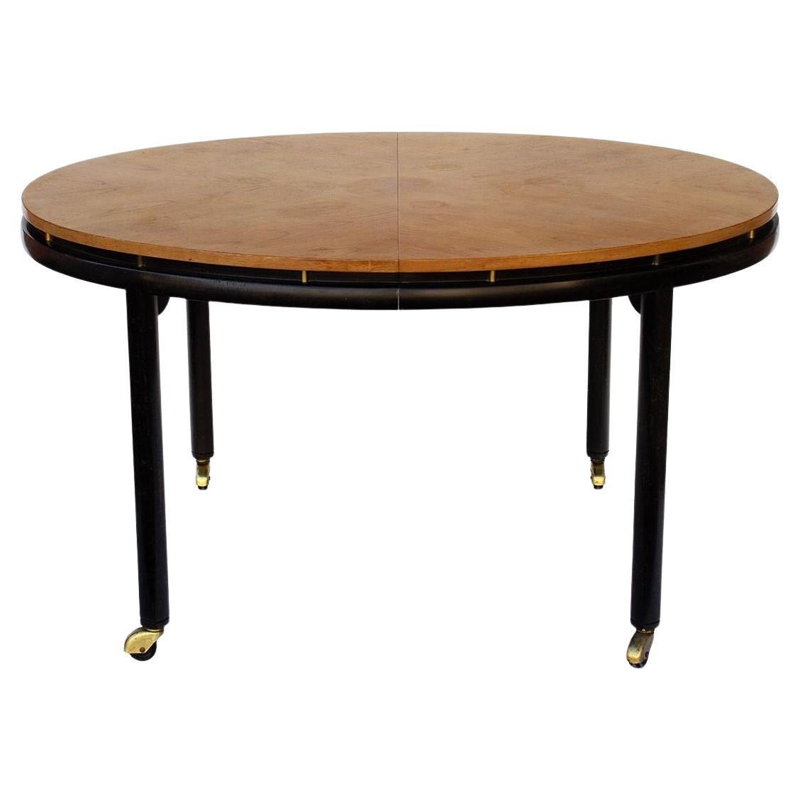 Michael Taylor for Baker Furniture 'New World' Oval Dining Table with 3 Leaves