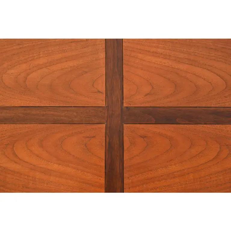 Michael Taylor for Baker Furniture Walnut and Cane Two-Tier Coffee Table, 1950s 1