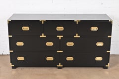 Michael Taylor for Baker Hollywood Regency Black Lacquered Campaign Dresser