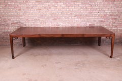 Michael Taylor for Baker Hollywood Regency Burl Walnut Dining Table, Refinished