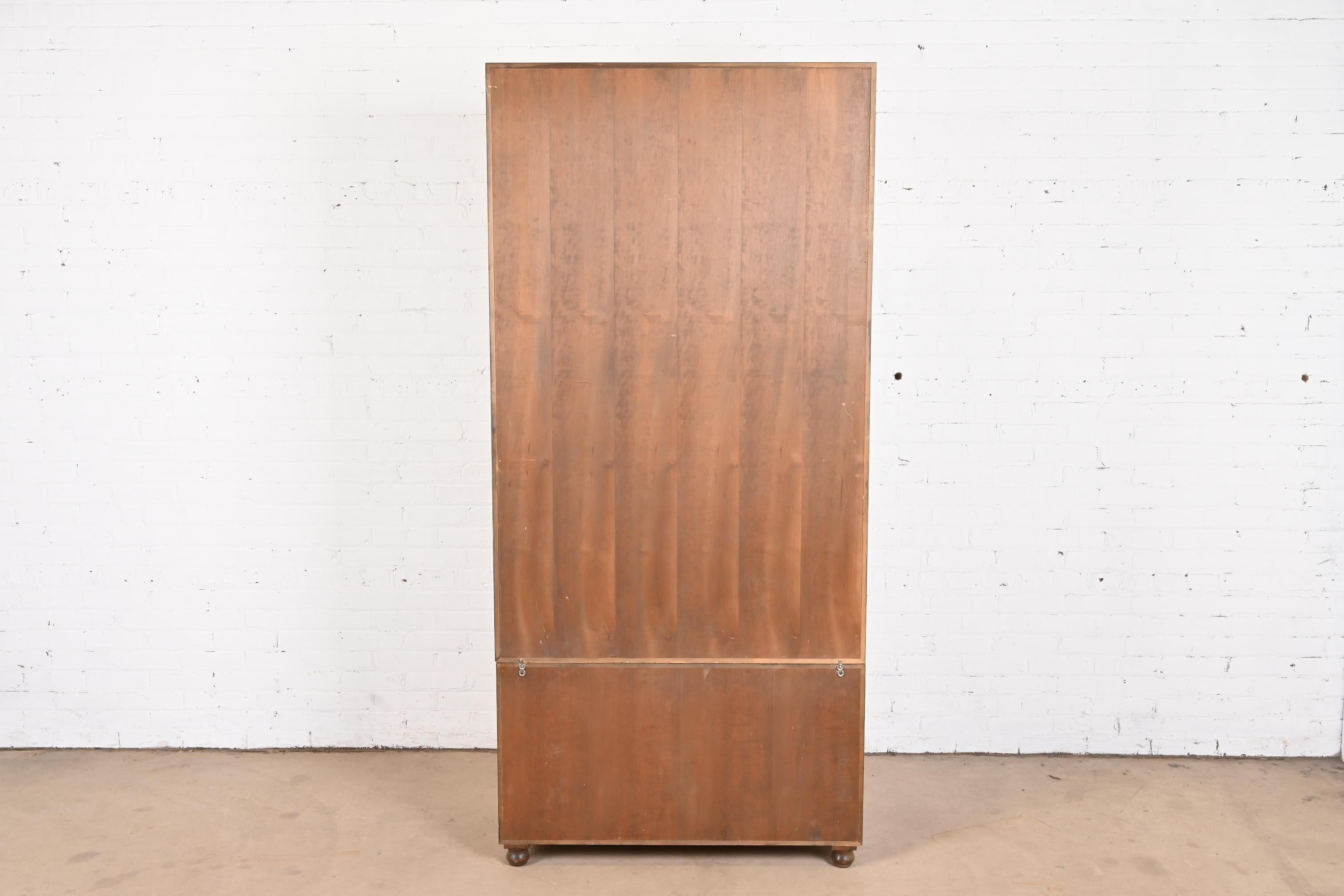 Michael Taylor for Baker Hollywood Regency Campaign Bleached Walnut Armoire 7