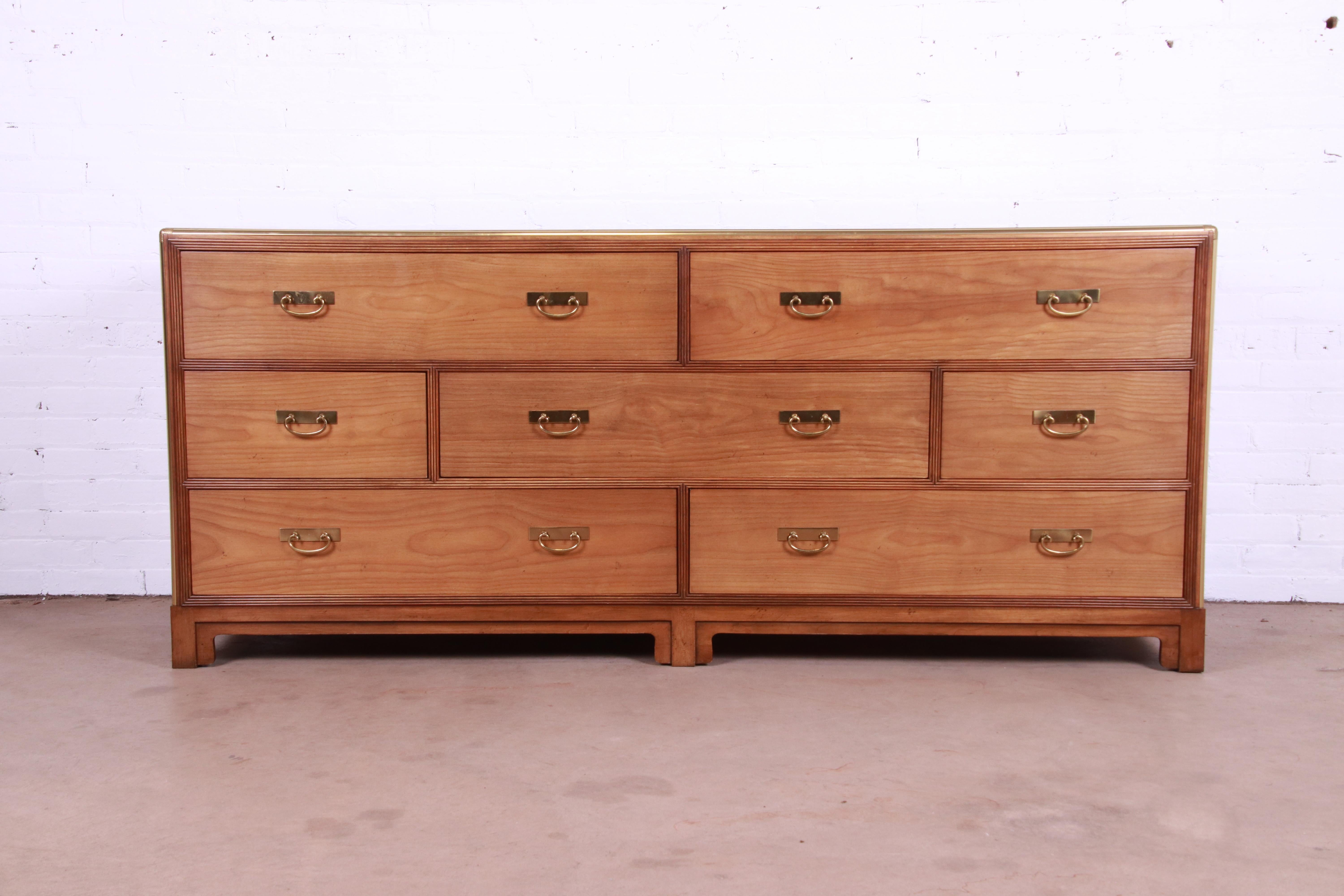 A gorgeous mid-century modern Hollywood Regency Chinoiserie seven-drawer long dresser or credenza

By Michael Taylor for Baker Furniture, 