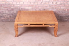 Michael Taylor for Baker Hollywood Regency Chinoiserie Carved Elm Coffee Table