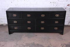 Michael Taylor for Baker Hollywood Regency Ebonized Long Dresser or Credenza