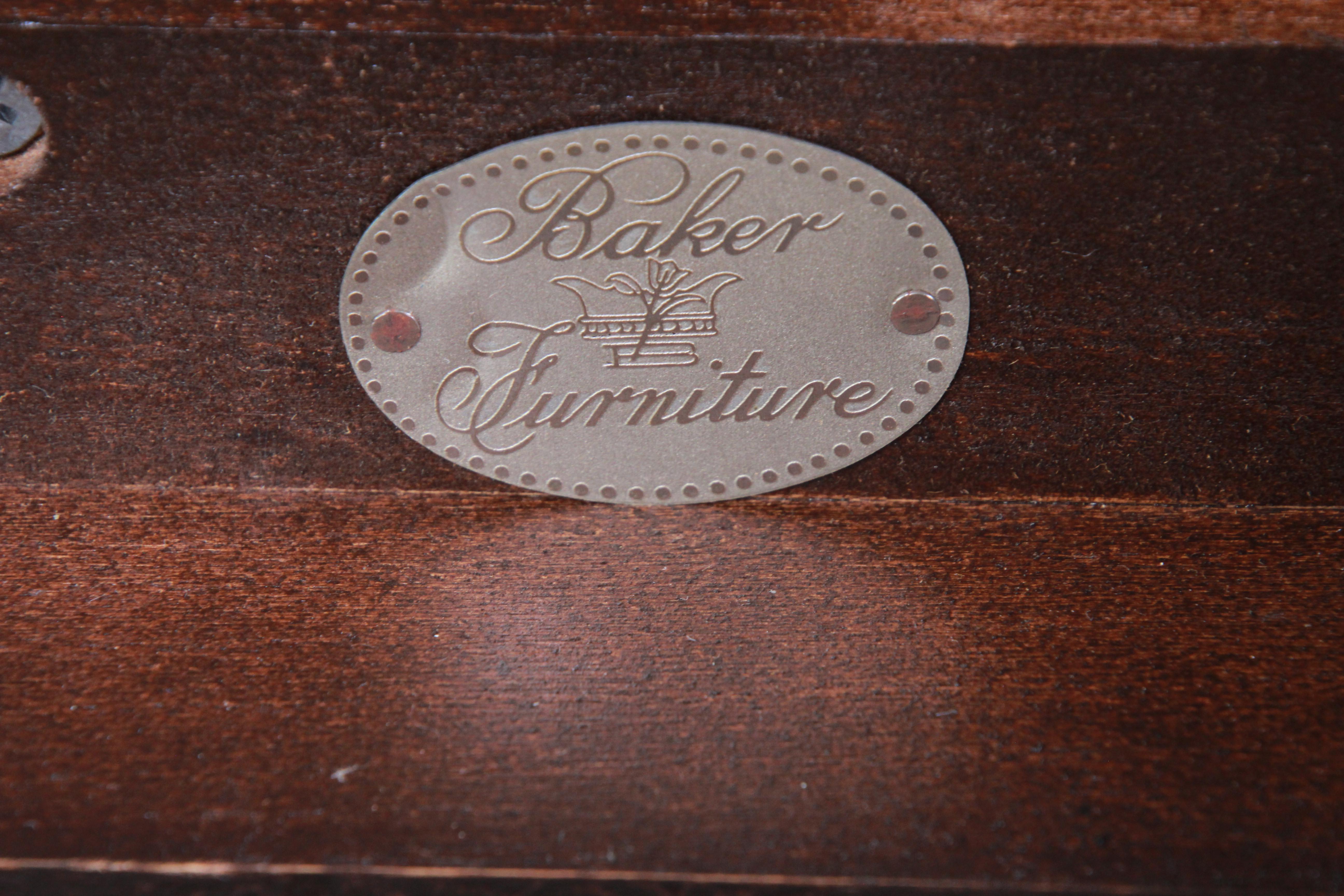 Michael Taylor for Baker Hollywood Regency Walnut Horseshoe Armchair, Set of 4 5