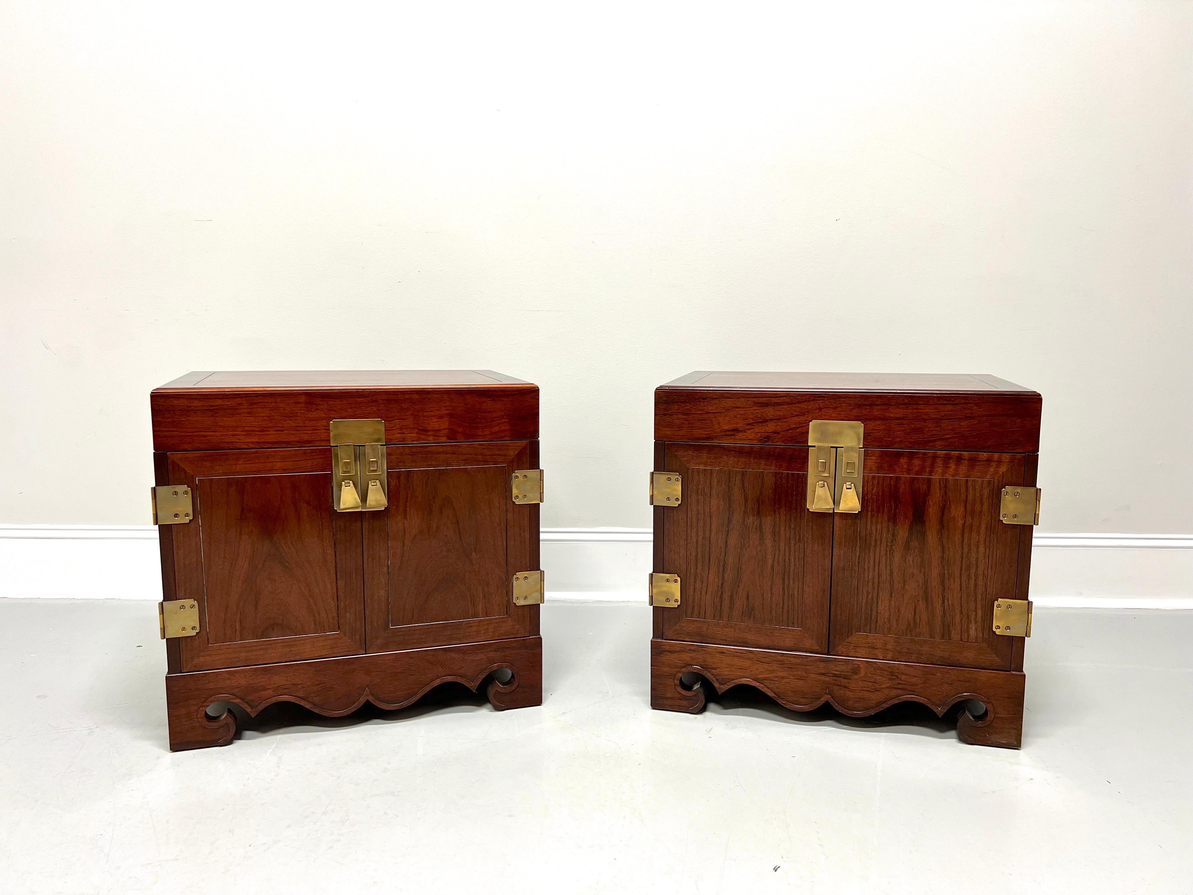 Michael Taylor for BAKER Mahogany Asian Inspired Chinoiserie Nightstands - Pair For Sale 4