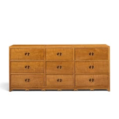Commode basse à 9 tiroirs en acajou « Mid Century » de Michael Taylor pour Baker