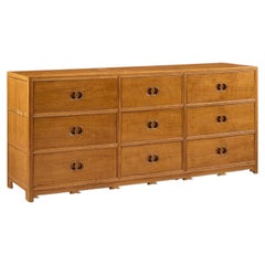 Commode basse à 9 tiroirs en acajou « Mid Century » de Michael Taylor pour Baker