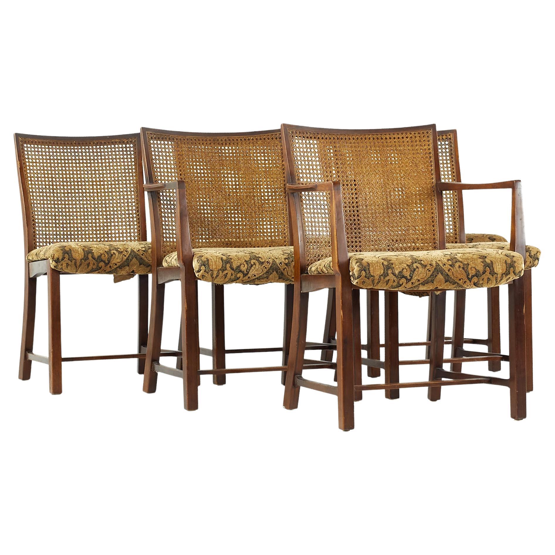 Michael Taylor for Baker Midcentury Cane Back Dining Chairs, Set of 6 For Sale