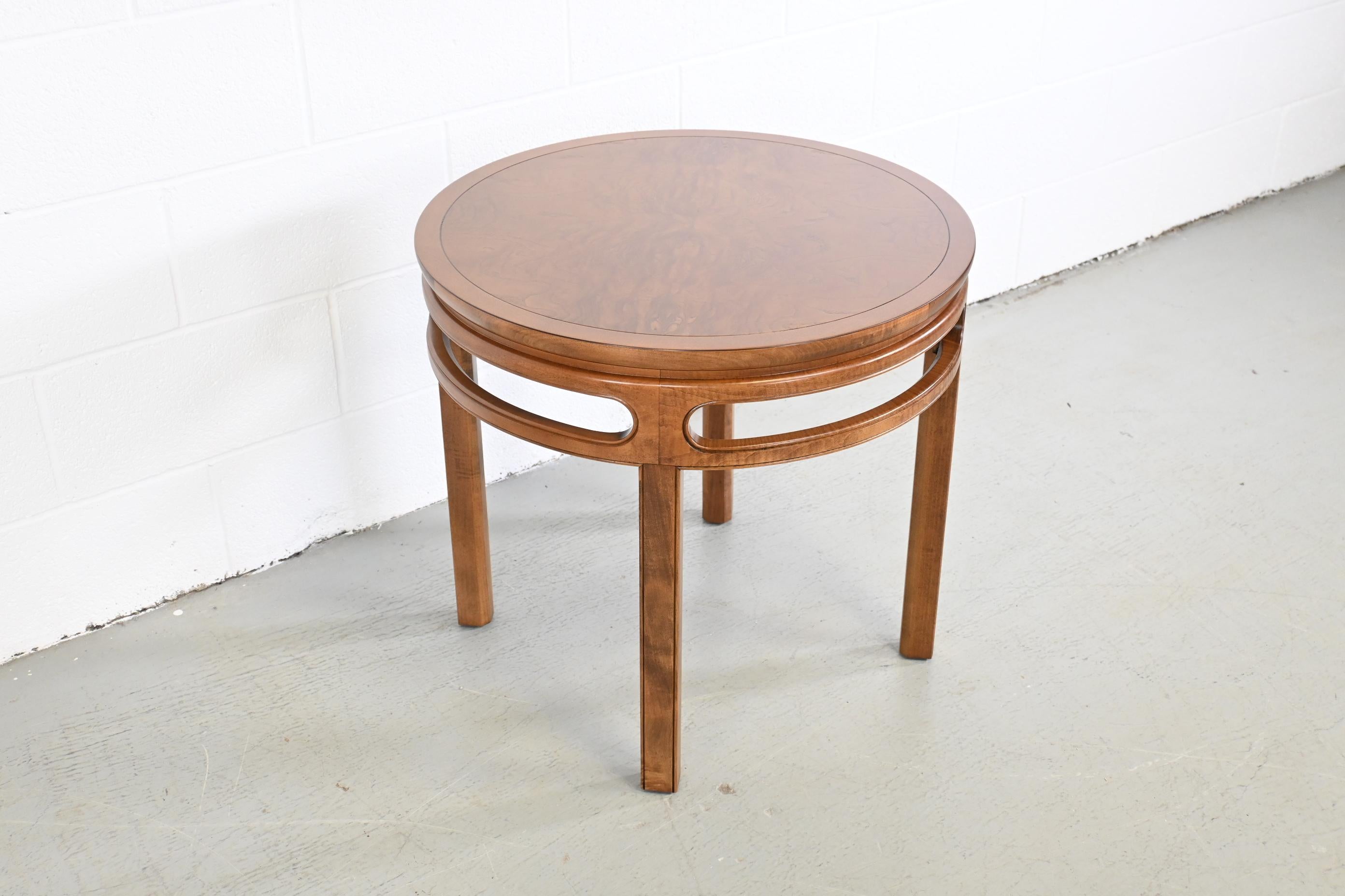 Michael Taylor for Baker Mid-Century Chinoiserie Round End Table In Excellent Condition For Sale In Morgan, UT
