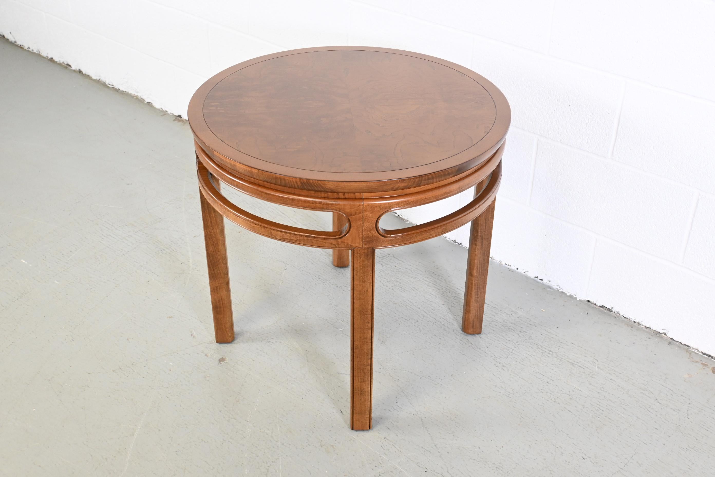 Mid-20th Century Michael Taylor for Baker Mid-Century Chinoiserie Round End Table For Sale