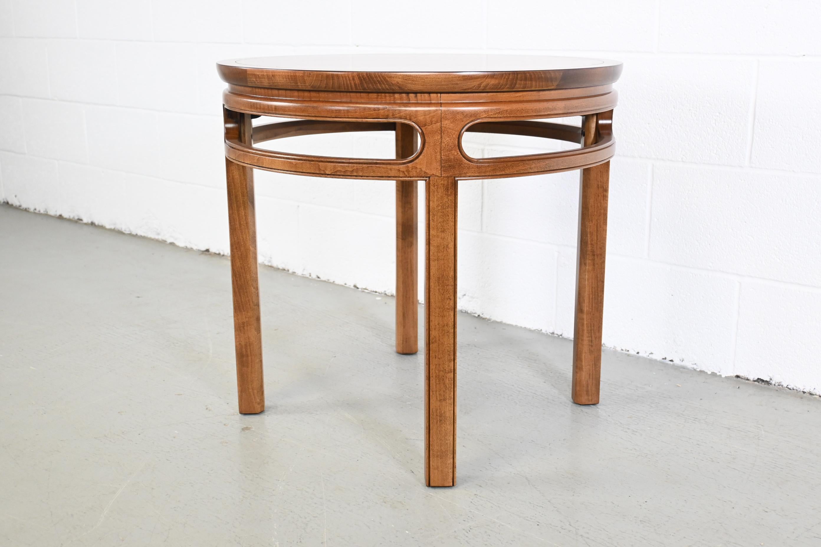 Burl Michael Taylor for Baker Mid-Century Chinoiserie Round End Table For Sale