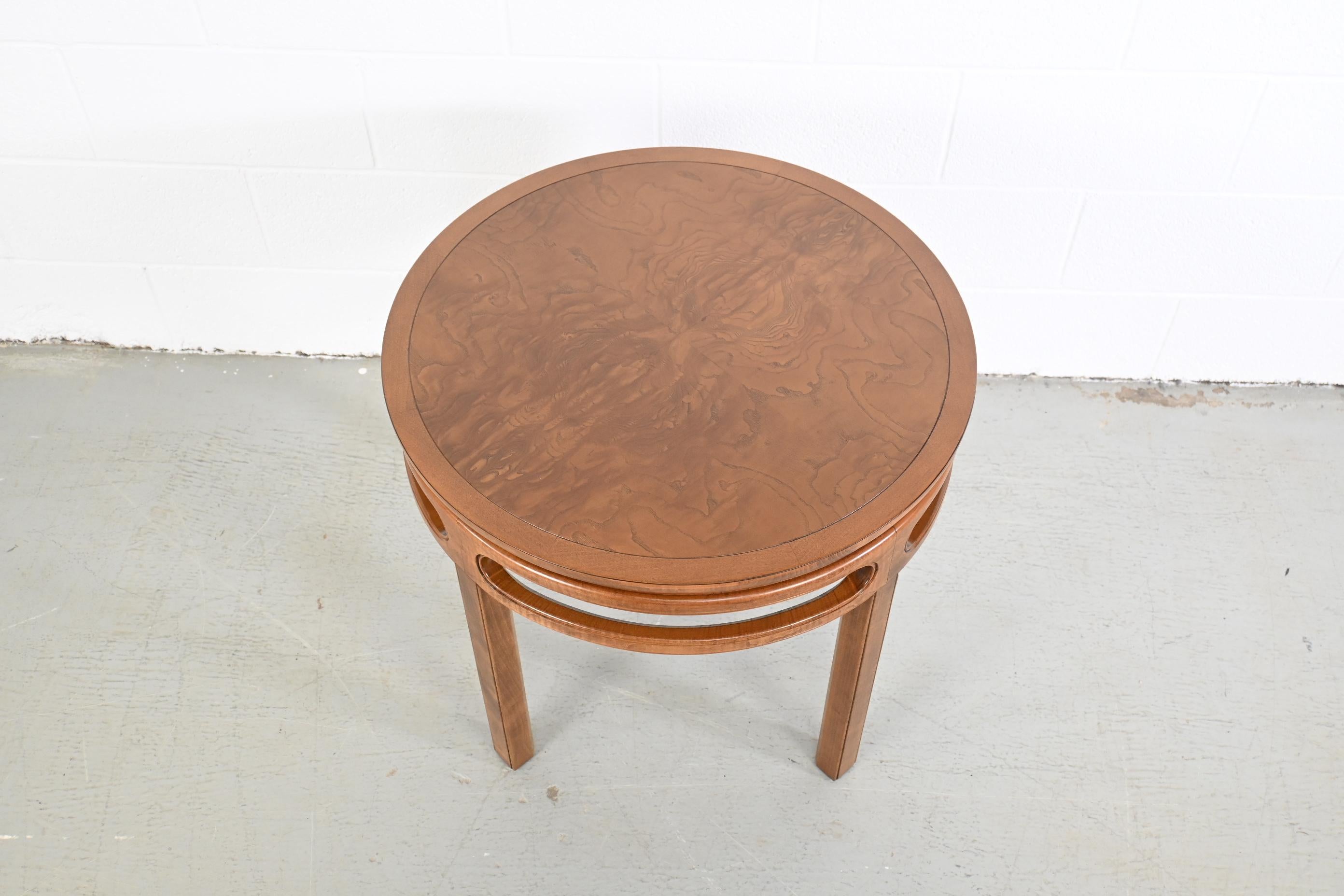 Michael Taylor for Baker Mid-Century Chinoiserie Round End Table For Sale 1