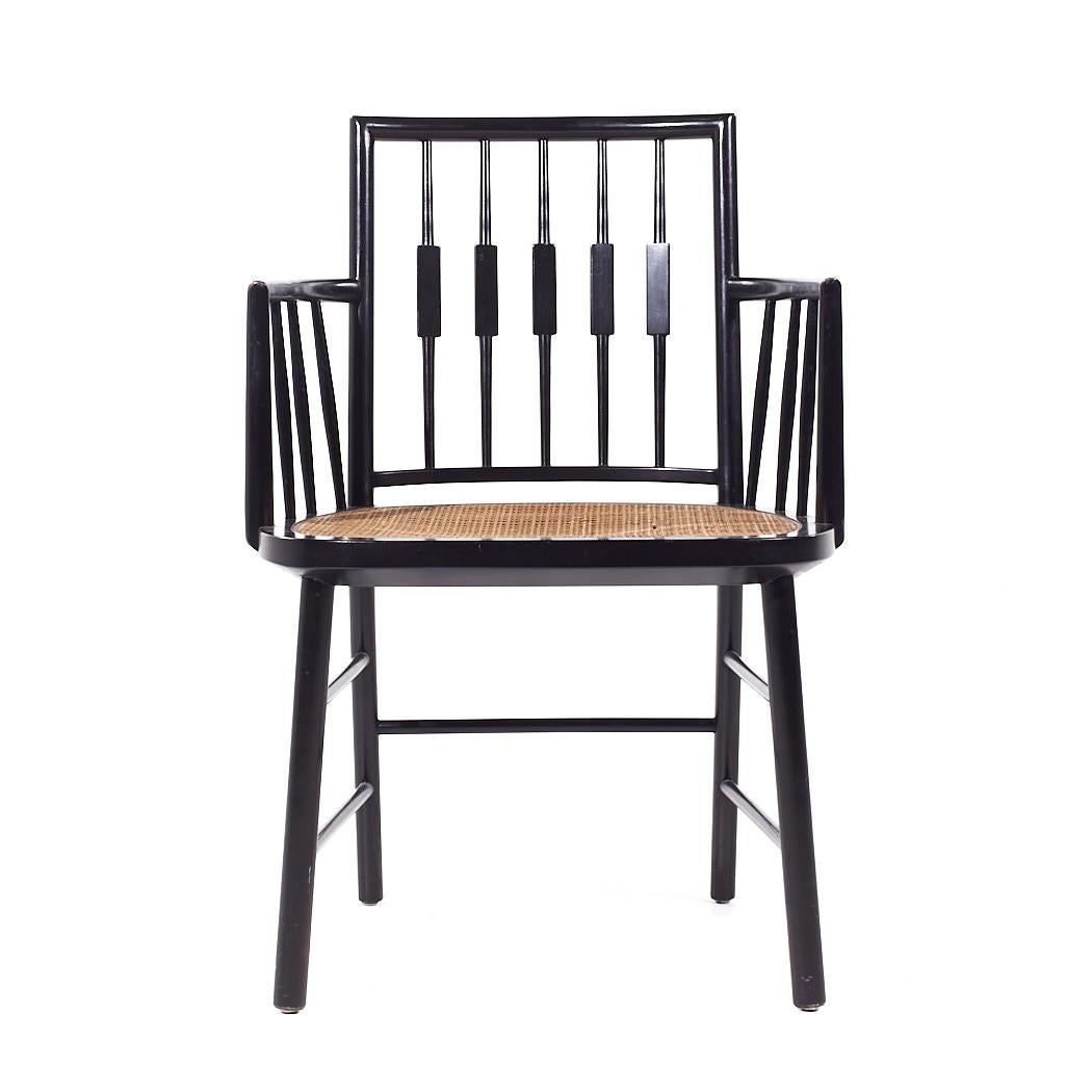 Ebonisierte Schilfrohr-Esszimmerstühle von Michael Taylor für Baker aus der Mitte des Jahrhunderts – 6er-Set im Angebot 5
