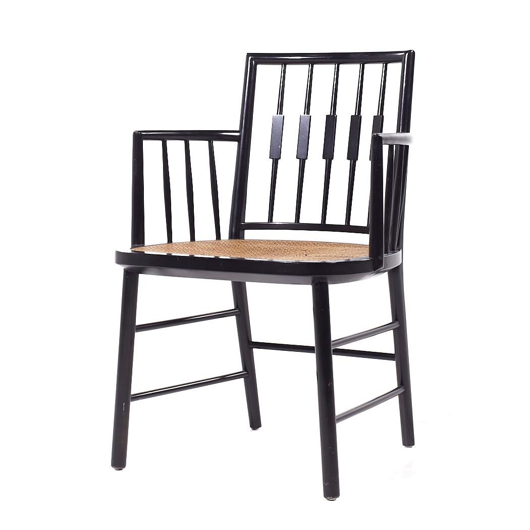 Ebonisierte Schilfrohr-Esszimmerstühle von Michael Taylor für Baker aus der Mitte des Jahrhunderts – 6er-Set im Angebot 6