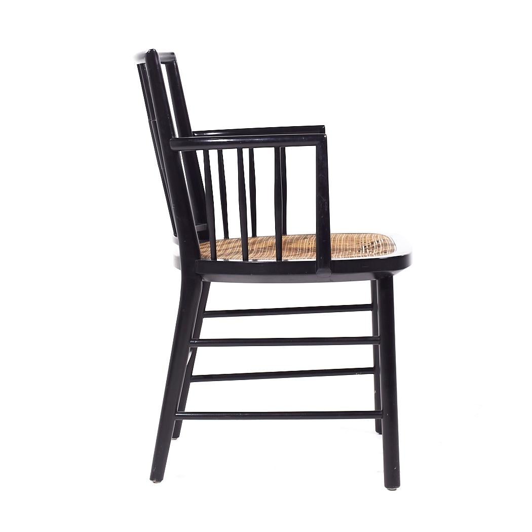 Ebonisierte Schilfrohr-Esszimmerstühle von Michael Taylor für Baker aus der Mitte des Jahrhunderts – 6er-Set im Angebot 7