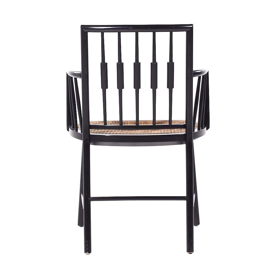 Ebonisierte Schilfrohr-Esszimmerstühle von Michael Taylor für Baker aus der Mitte des Jahrhunderts – 6er-Set im Angebot 8