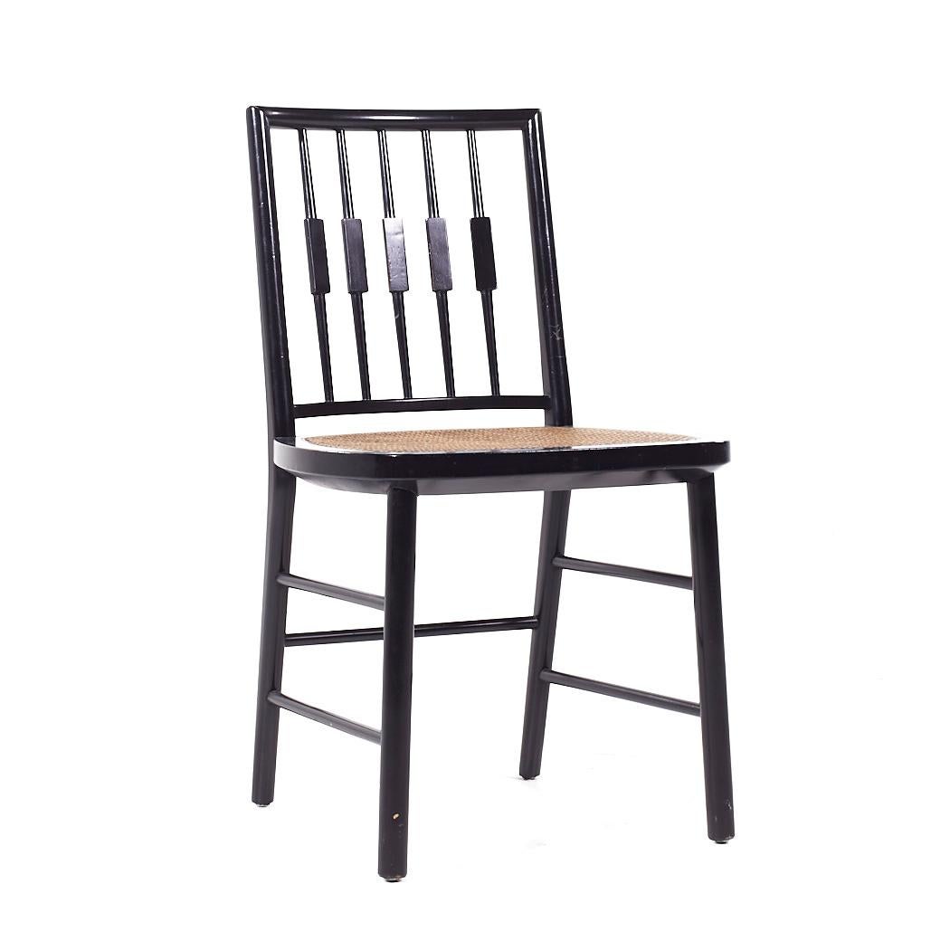 Ebonisierte Schilfrohr-Esszimmerstühle von Michael Taylor für Baker aus der Mitte des Jahrhunderts – 6er-Set (amerikanisch) im Angebot
