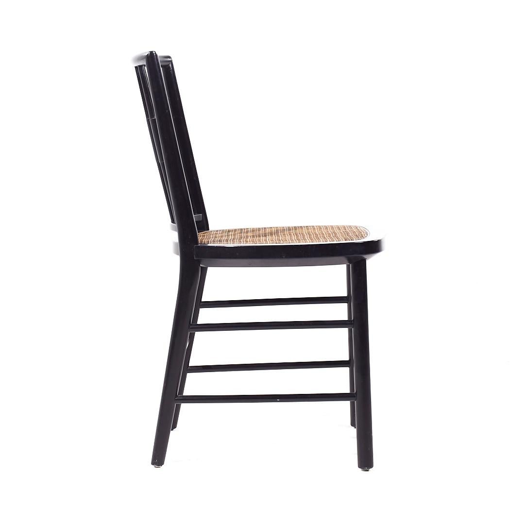 Ebonisierte Schilfrohr-Esszimmerstühle von Michael Taylor für Baker aus der Mitte des Jahrhunderts – 6er-Set (Holz) im Angebot
