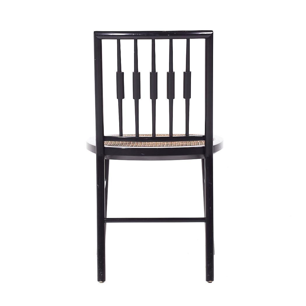 Ebonisierte Schilfrohr-Esszimmerstühle von Michael Taylor für Baker aus der Mitte des Jahrhunderts – 6er-Set im Angebot 1