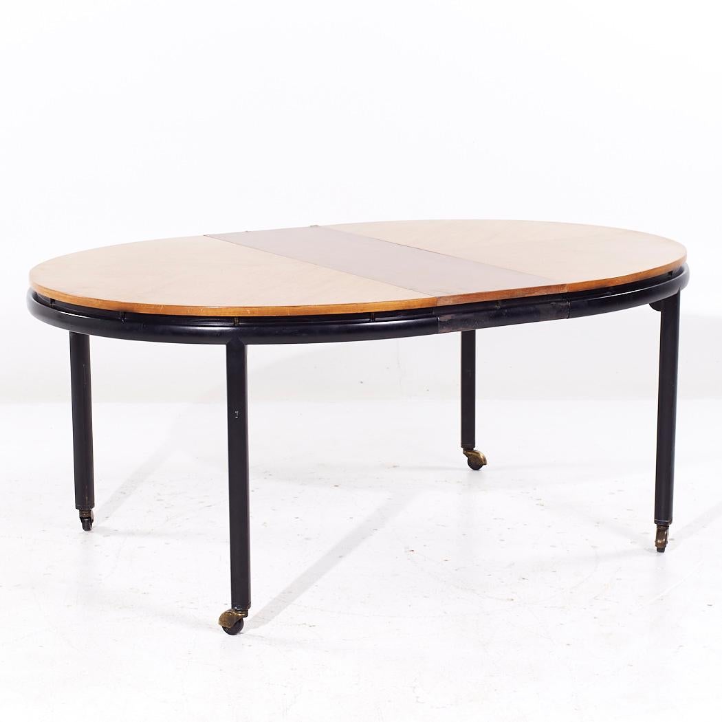 Fin du 20e siècle Michael Taylor for Baker Mid Century Table de salle à manger extensible avec 2 abattants en vente
