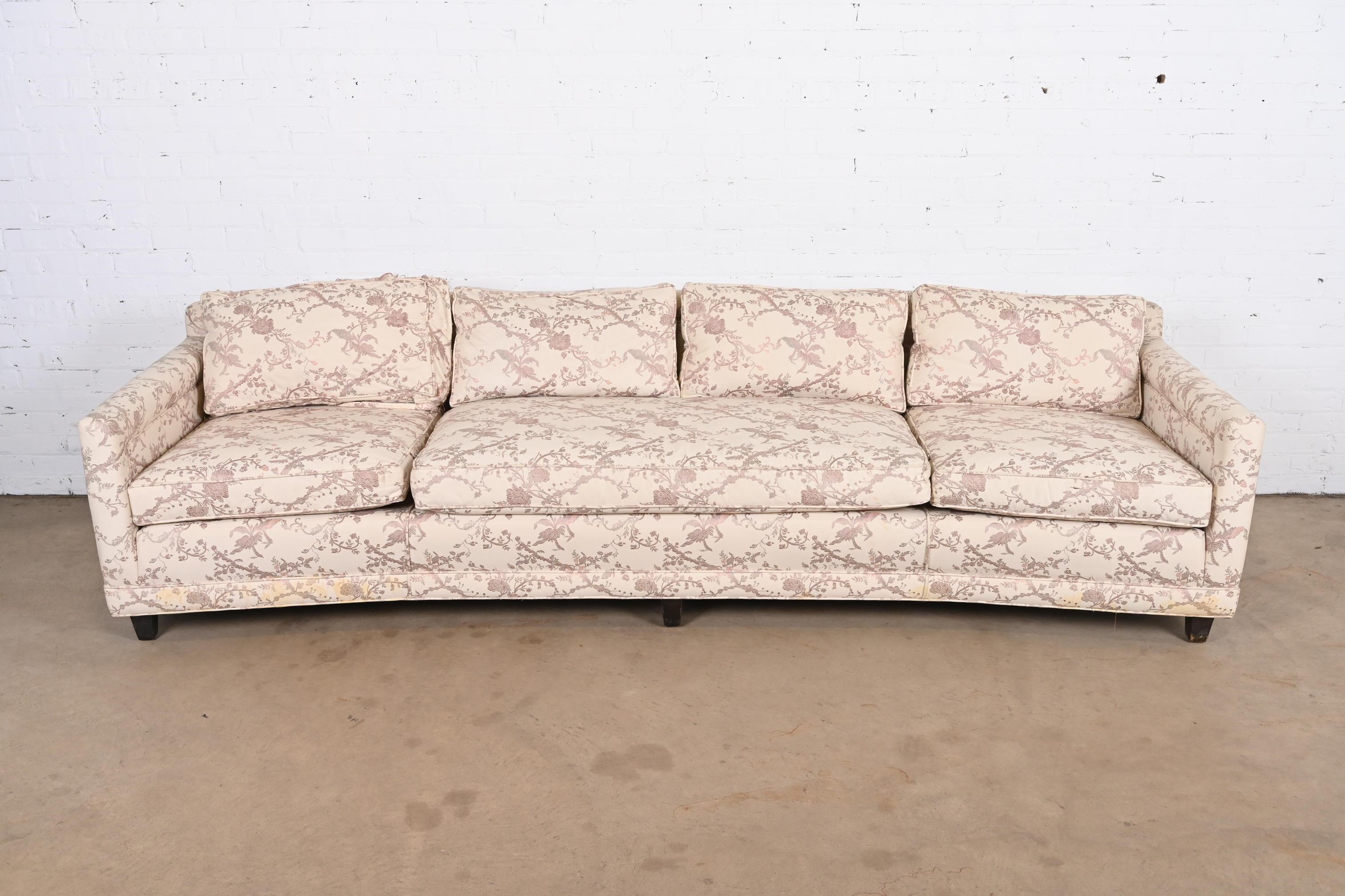 Mid-20th Century Michael Taylor for Baker Mid-Century Modern Curved Long Sofa for Reupholstery