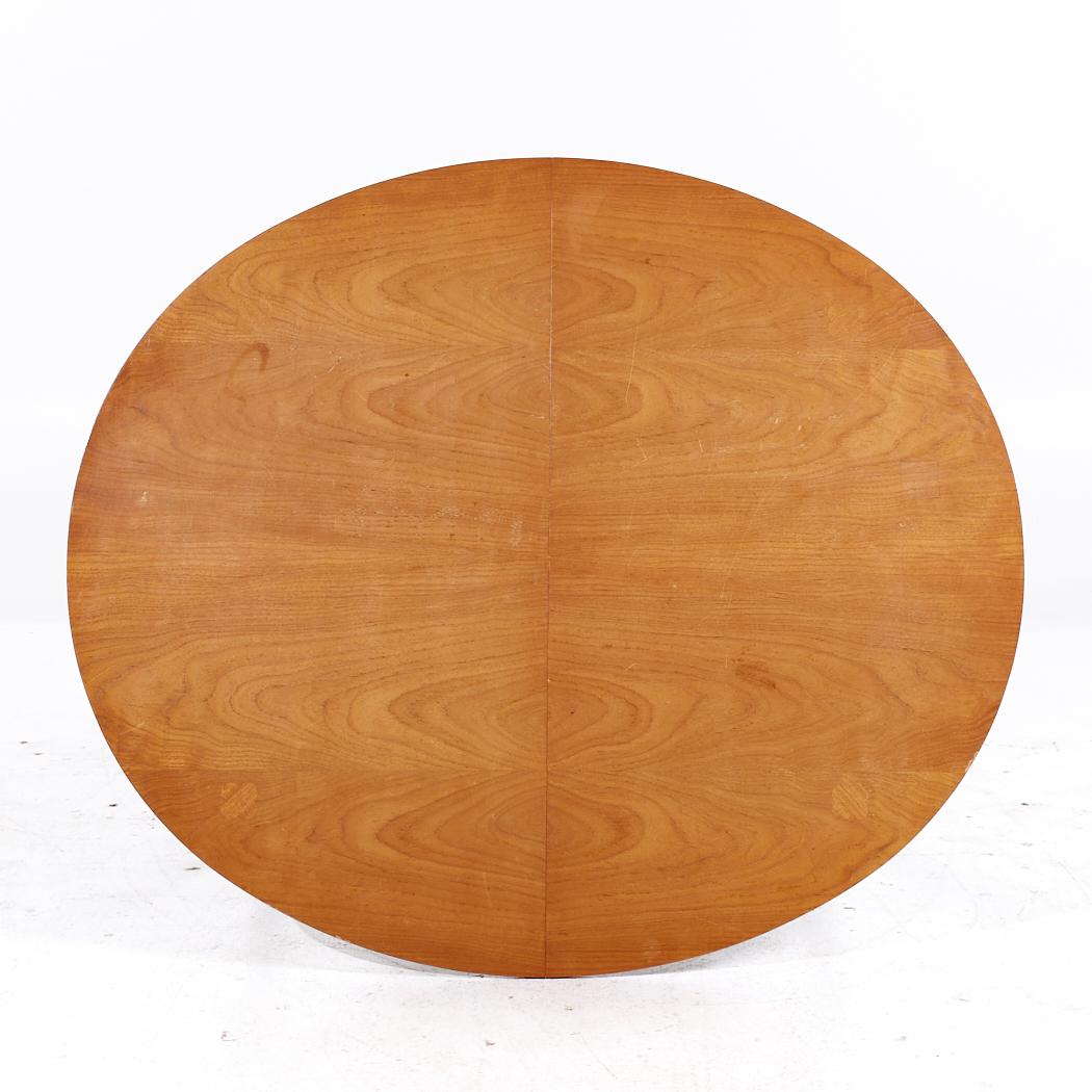 American Michael Taylor for Baker Mid Century Walnut Expanding Dining Table with 2 Leaves For Sale