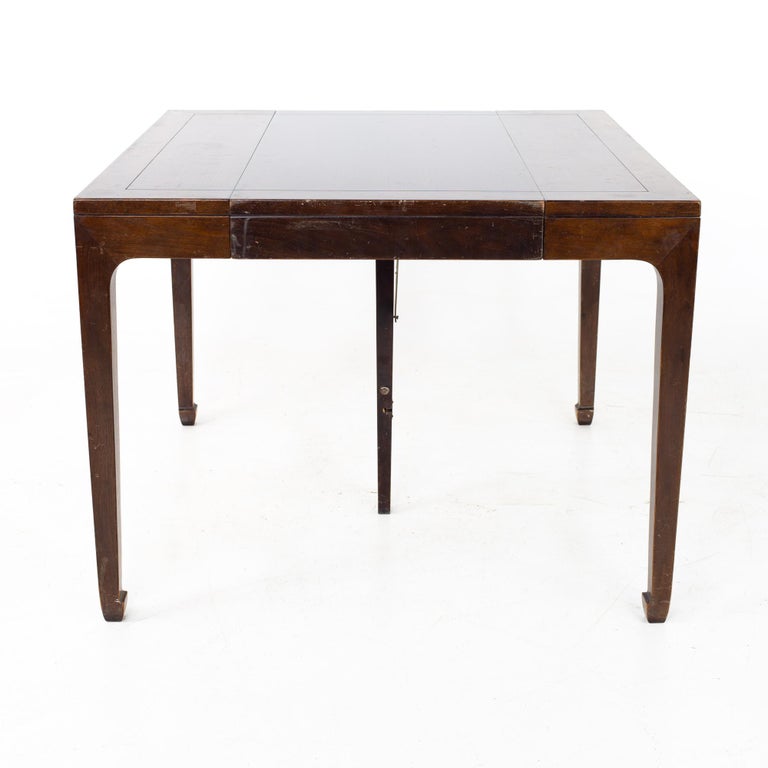 Michael Taylor for Baker Mid Century Walnut Expanding Foyer Entry Console Dining For Sale 4