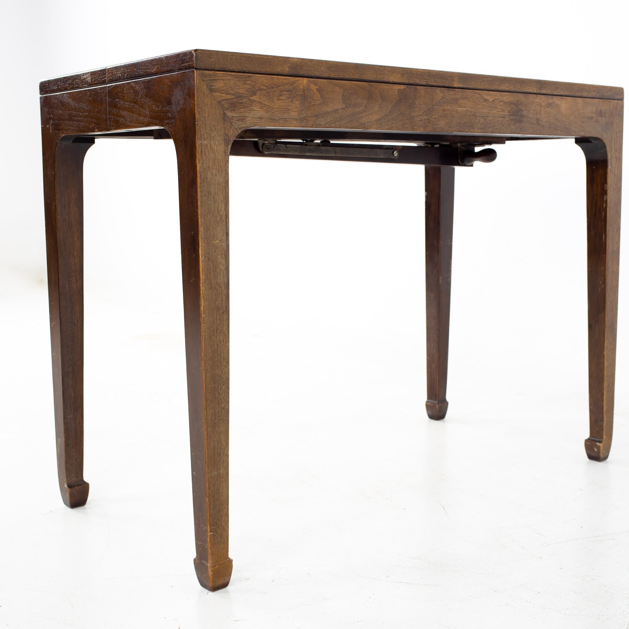 American Michael Taylor for Baker Mid Century Walnut Expanding Foyer Entry Console Dining