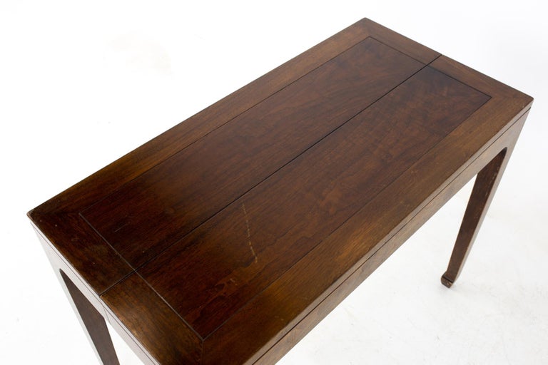 Michael Taylor for Baker Mid Century Walnut Expanding Foyer Entry Console Dining For Sale 1