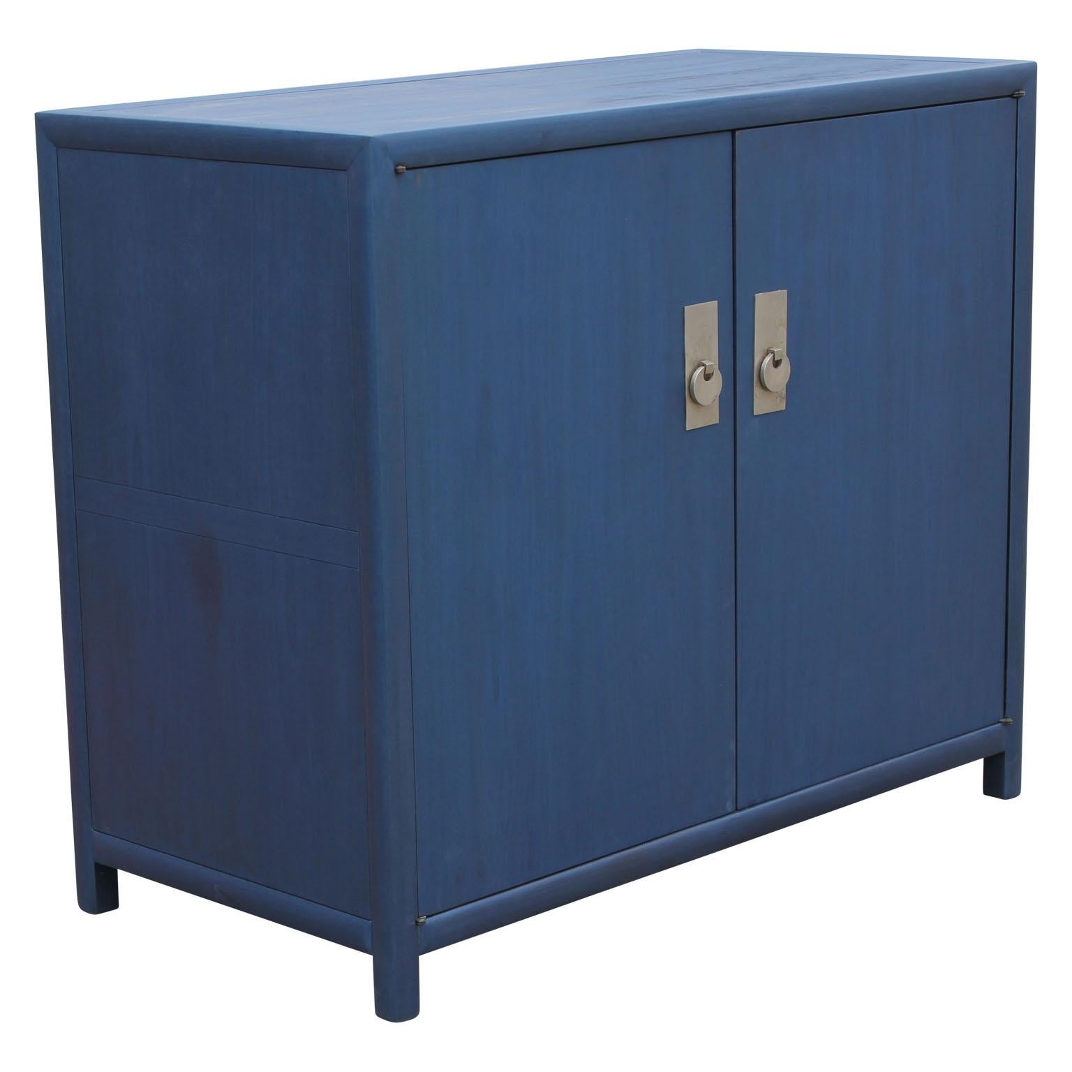Modern Michael Taylor for Baker New World Collection Cabinet in Blue