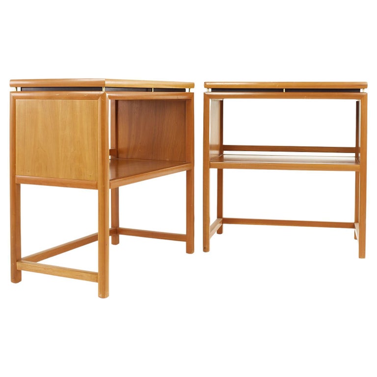 Michael Taylor for Baker New World Mid Century End Tables, a Pair For Sale