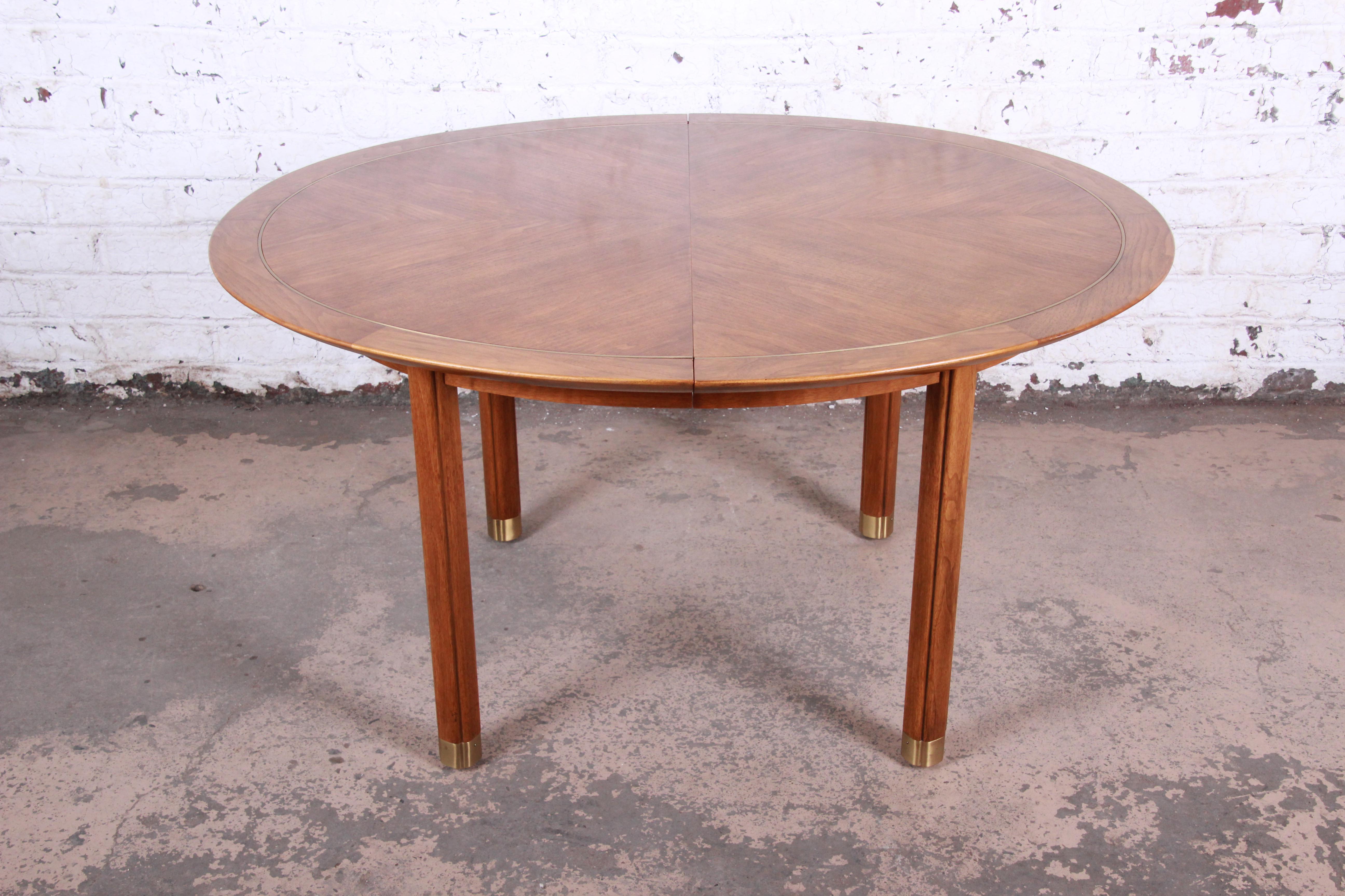 Michael Taylor for Baker Regency Chinoiserie Walnut Extension Dining Table 3