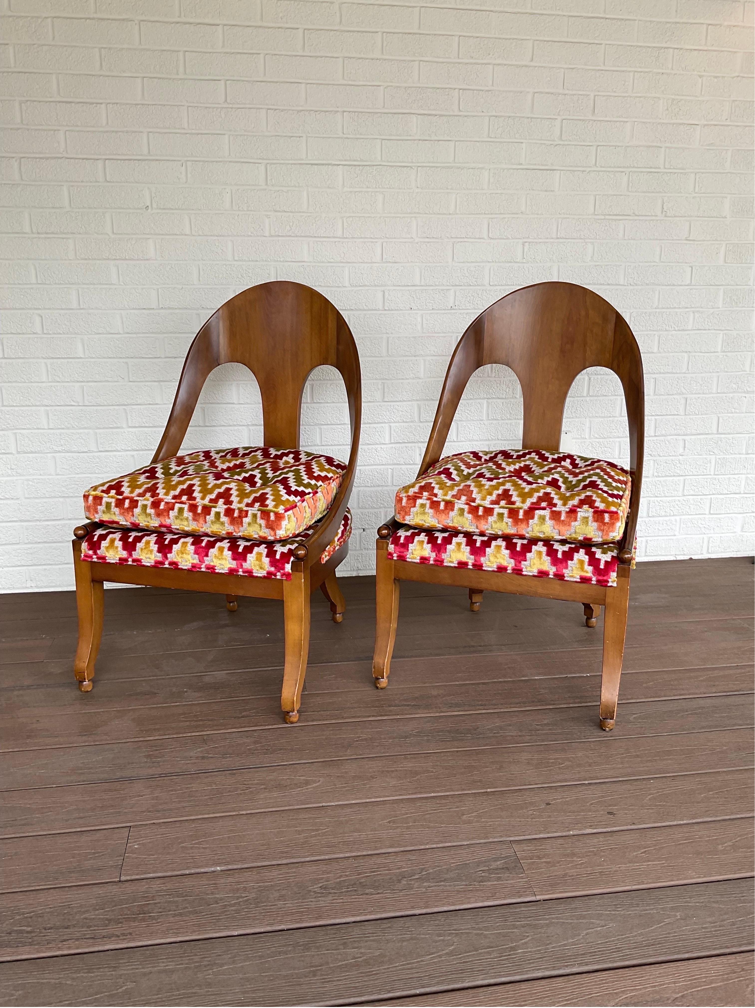 Mid-Century Modern Michael Taylor for Baker Slipper Chairs, a Pair For Sale