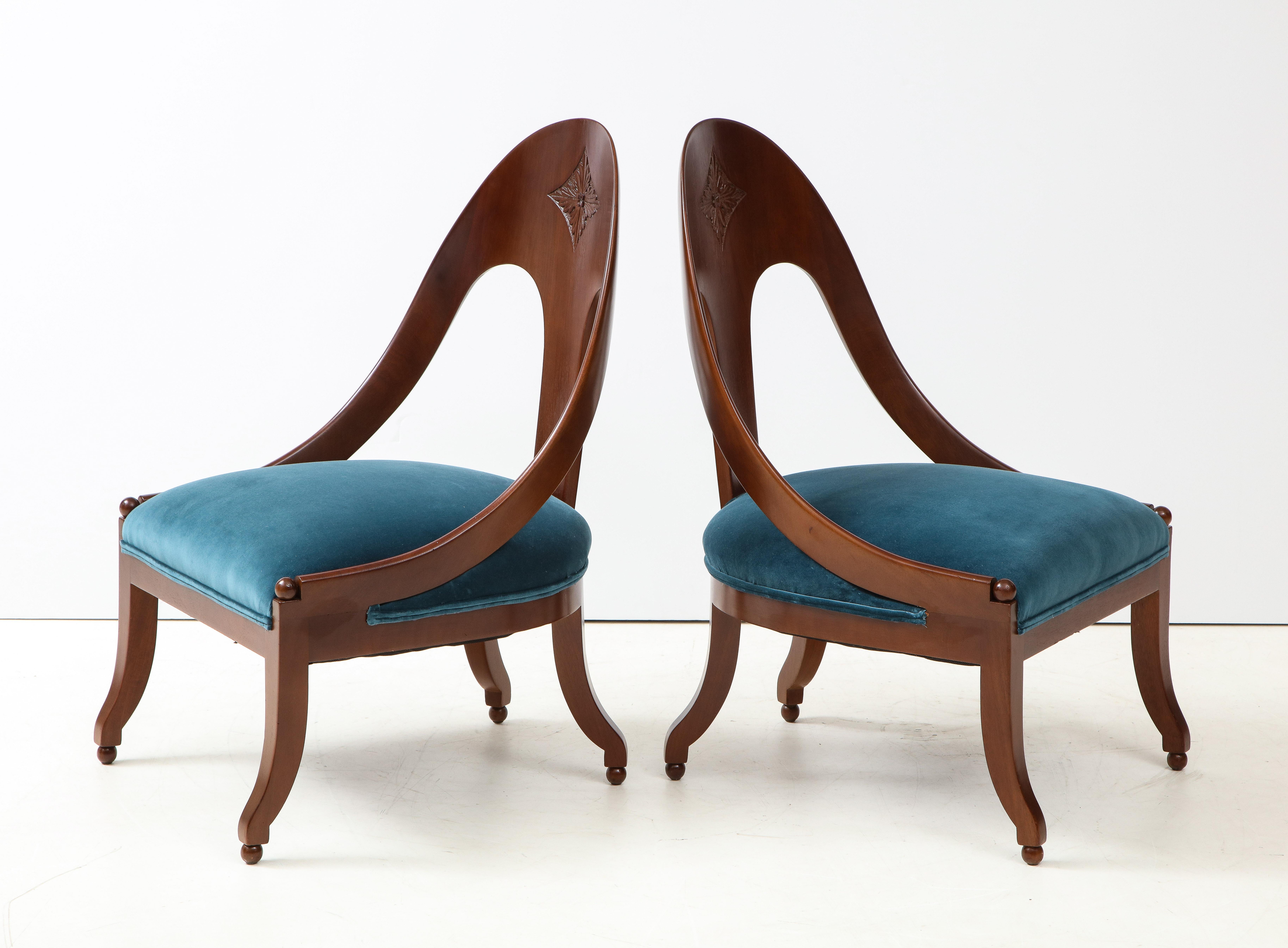 American Michael Taylor for Baker Spoon Back Slipper Chairs For Sale