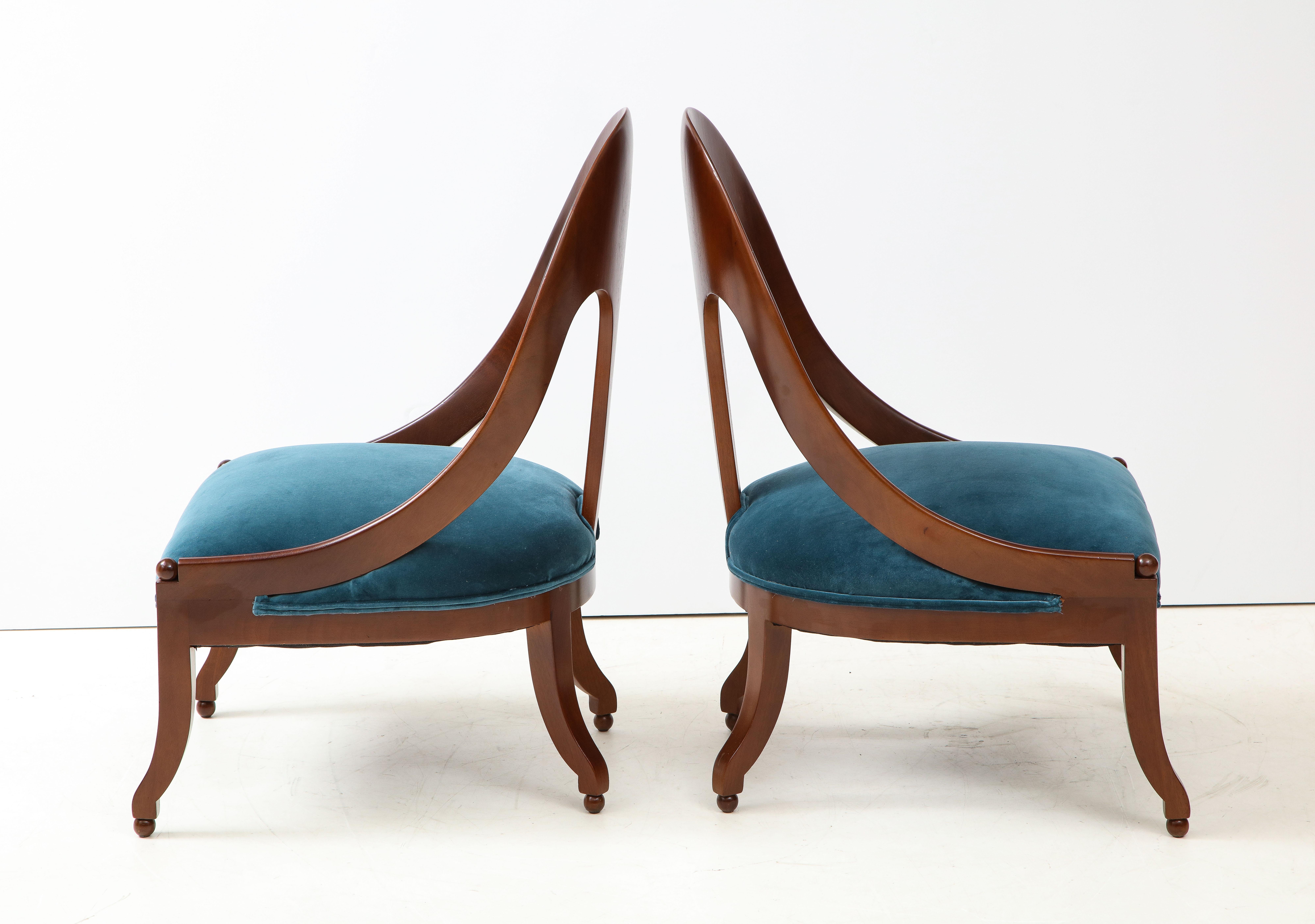 Michael Taylor for Baker Spoon Back Slipper Chairs In Good Condition For Sale In New York, NY