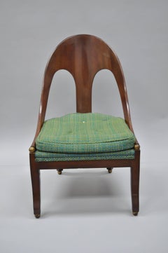 Michael Taylor for Baker Spoon Back Slipper Lounge Chair Mahogany Neoclassic