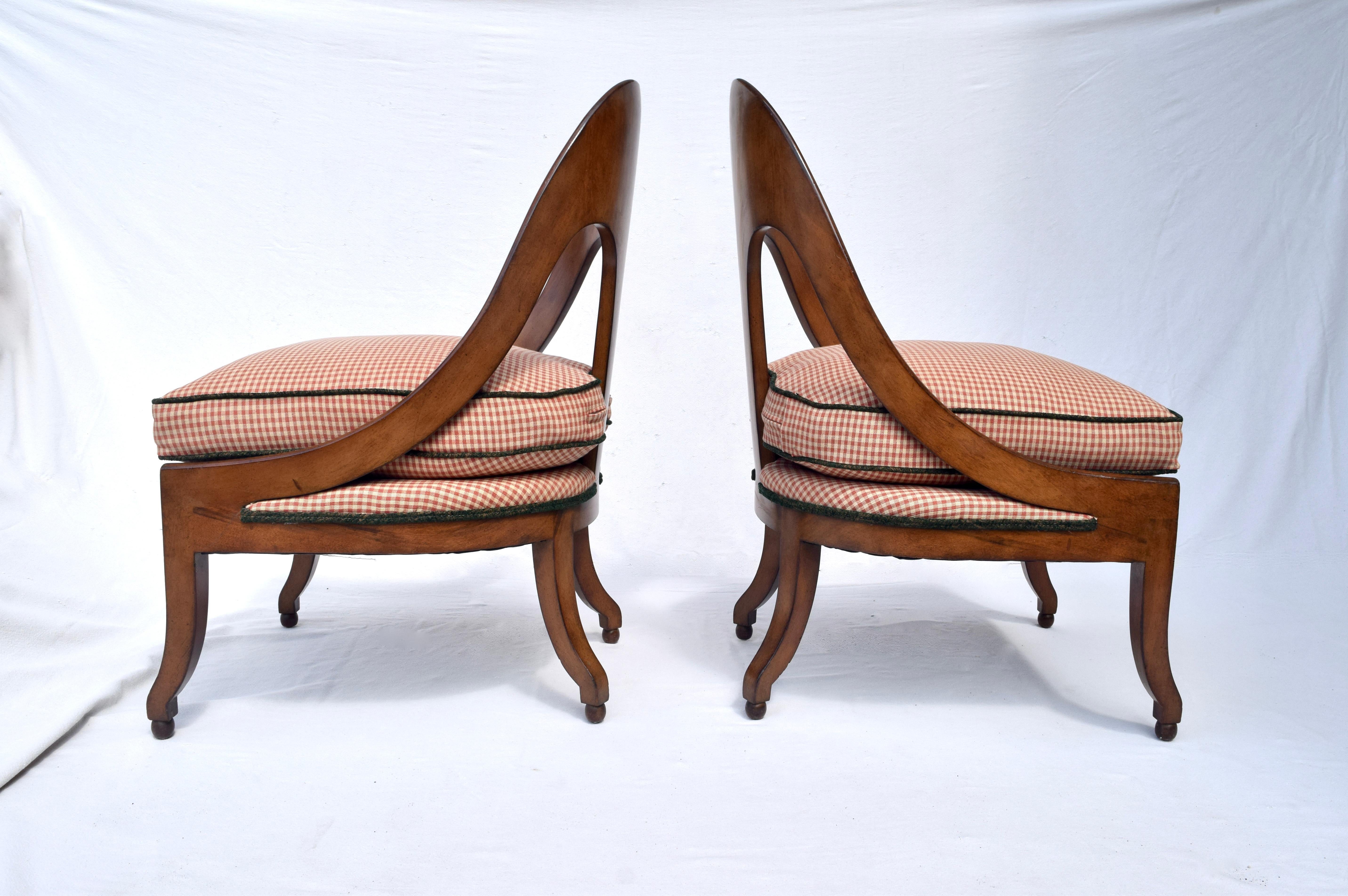 Michael Taylor for Baker Spoon Chairs In Good Condition In Southampton, NJ