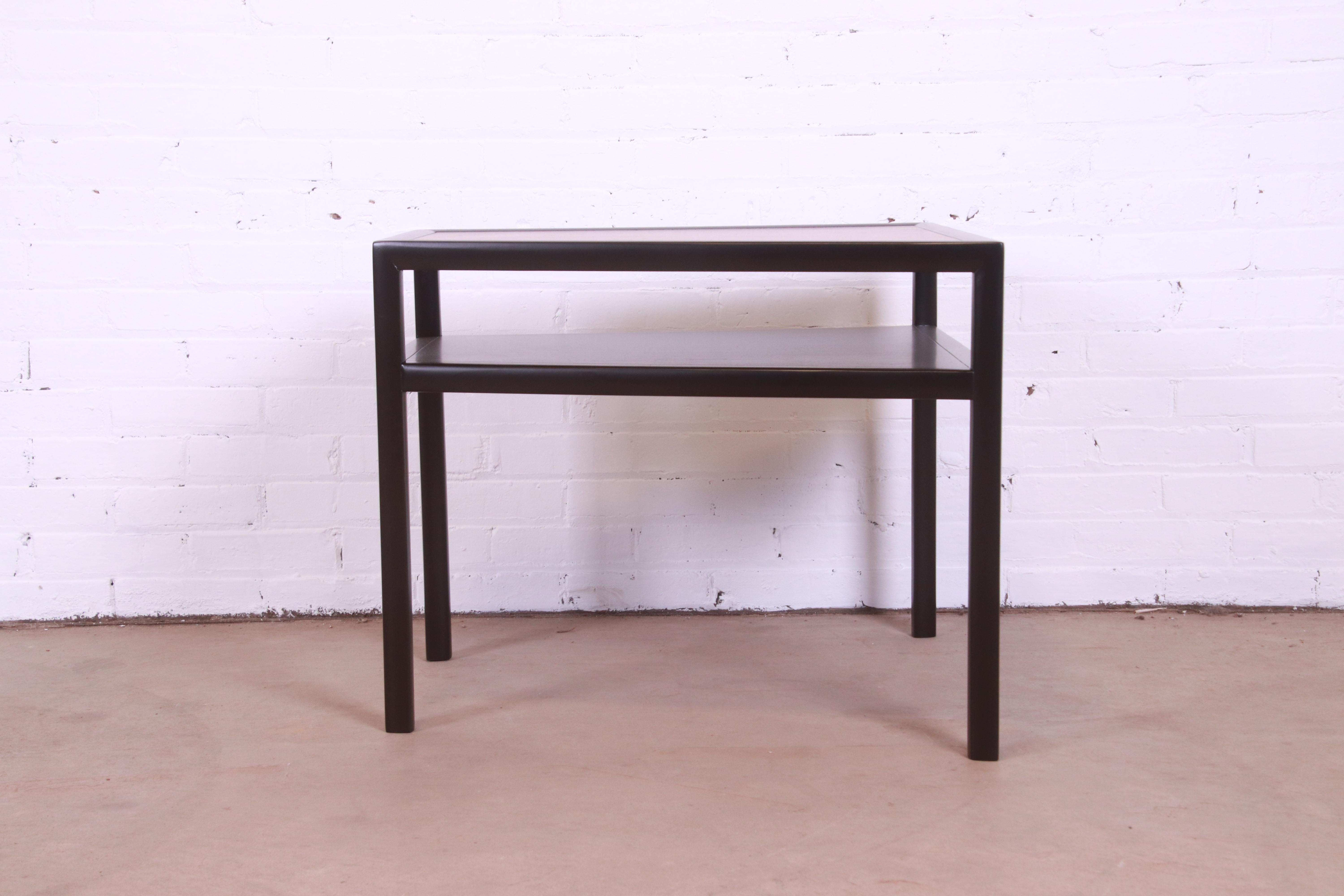 Michael Taylor for Baker Teak and Ebonized Occasional Side Table, Refinished 4