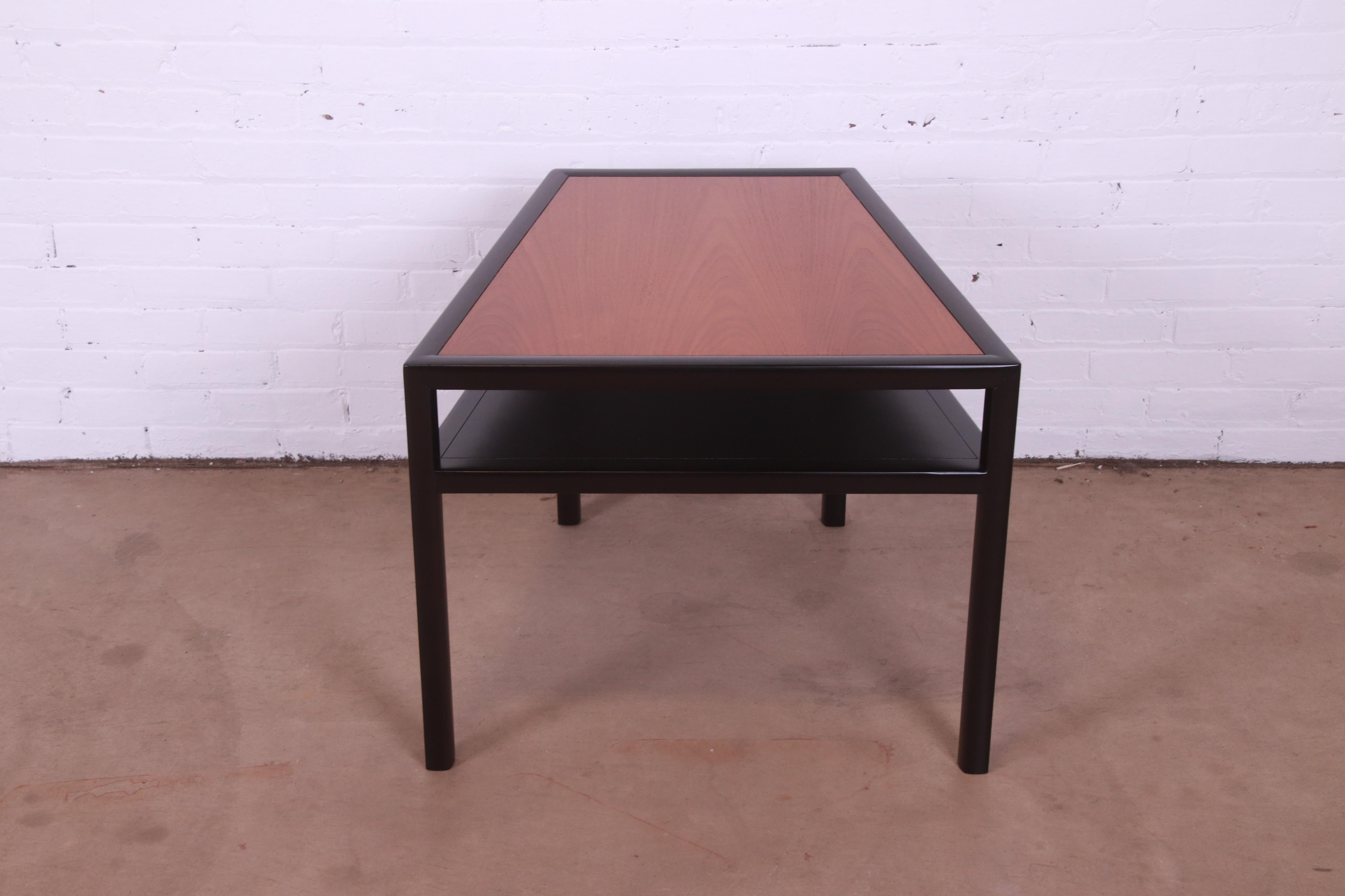 Michael Taylor for Baker Teak and Ebonized Occasional Side Table, Refinished 5
