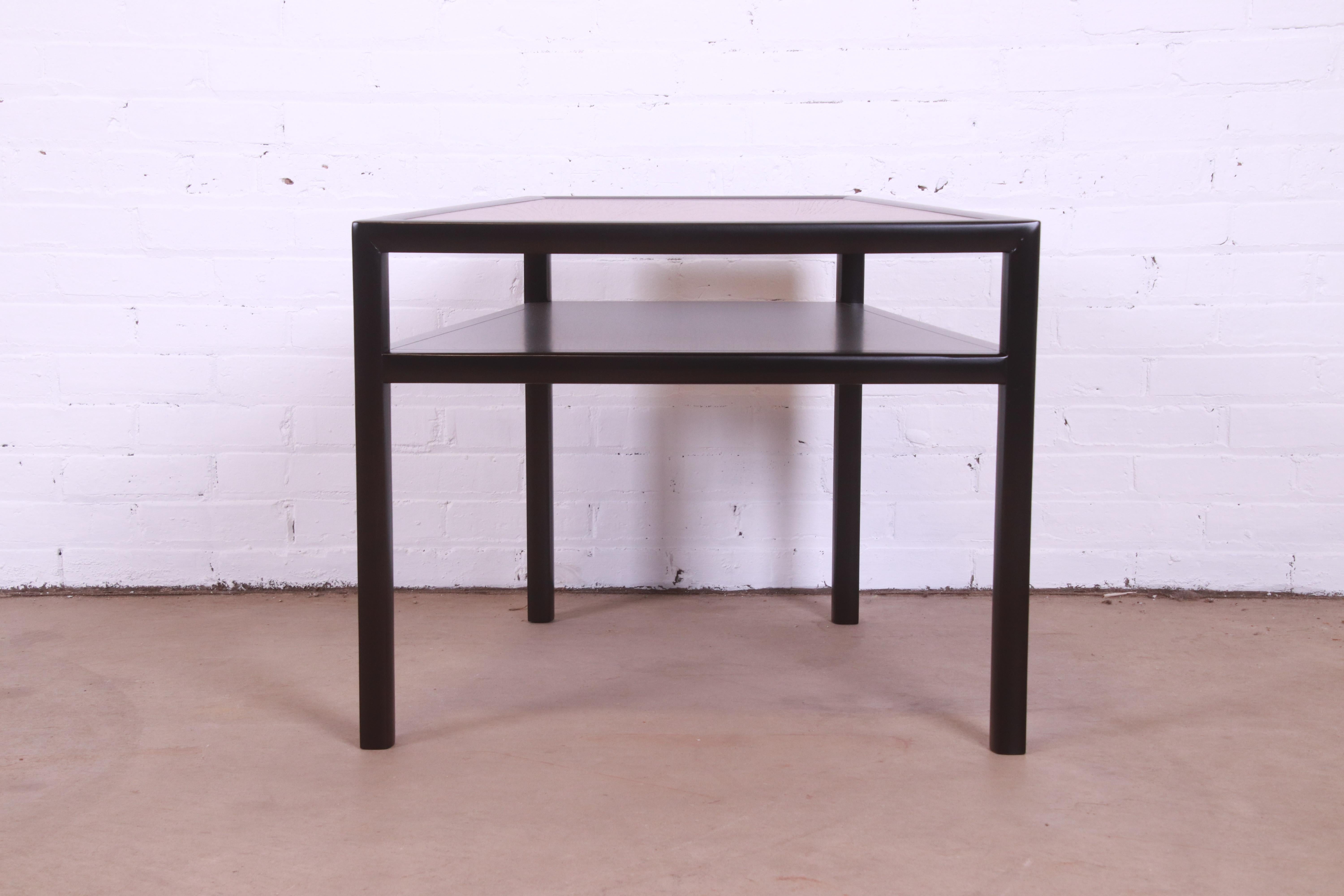 Michael Taylor for Baker Teak and Ebonized Occasional Side Table, Refinished 6