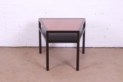 Michael Taylor for Baker Teak and Ebonized Occasional Side Table, Refinished
