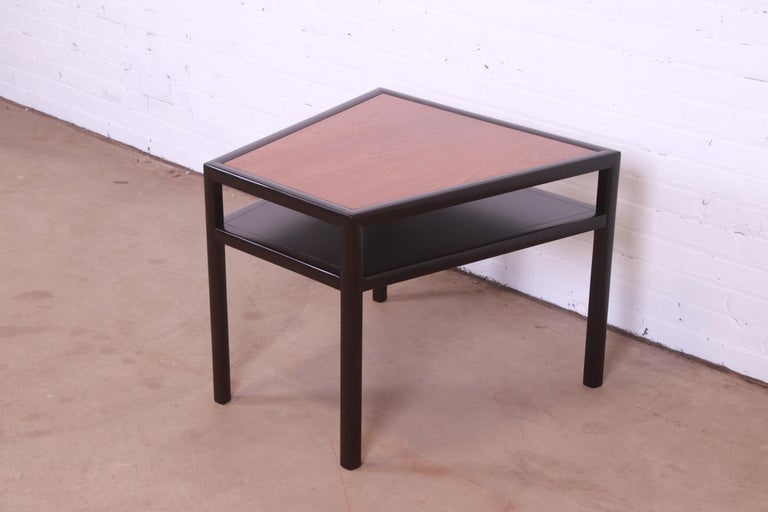Michael Taylor for Baker Teak and Ebonized Occasional Side Table