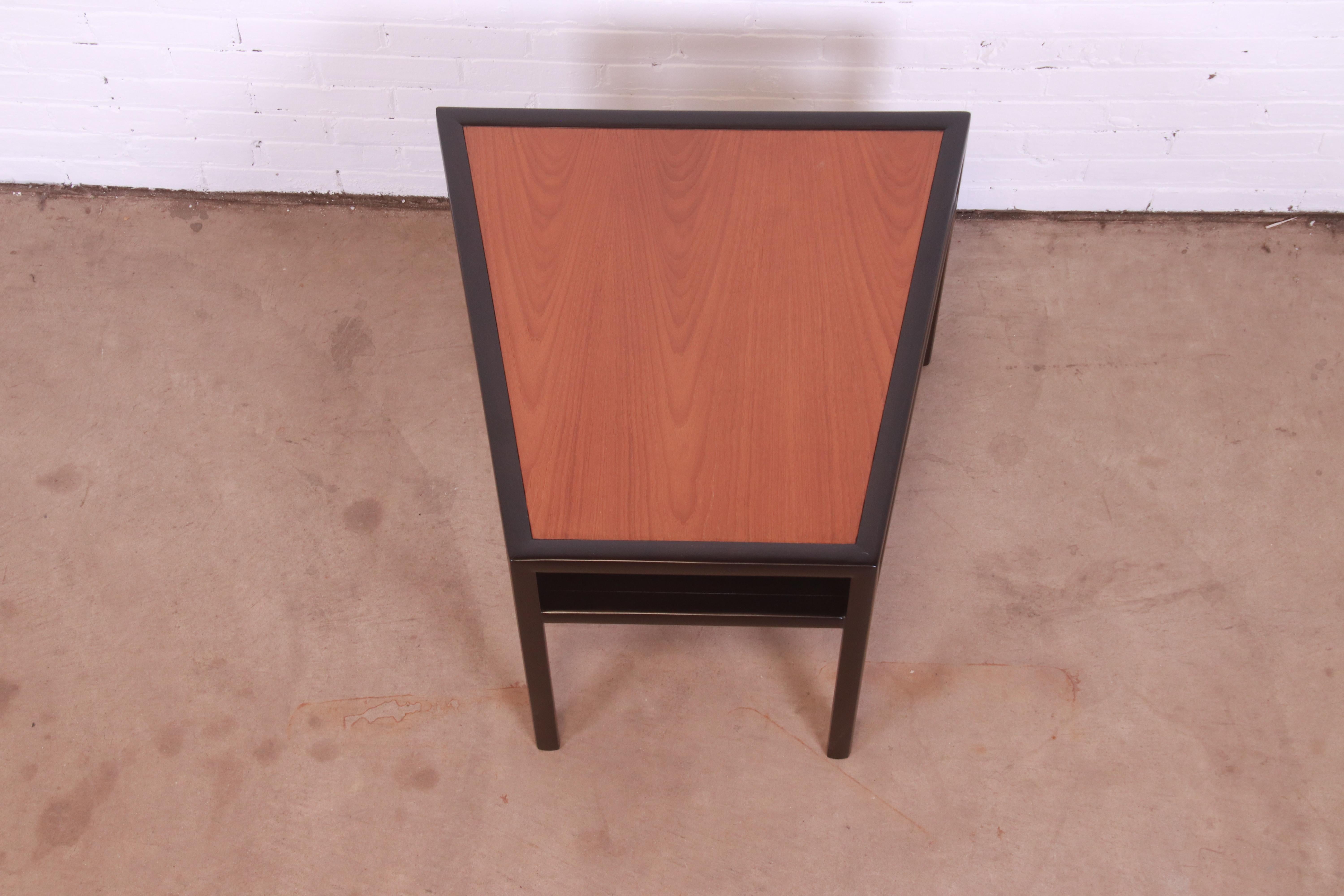 Michael Taylor for Baker Teak and Ebonized Occasional Side Table, Refinished 2