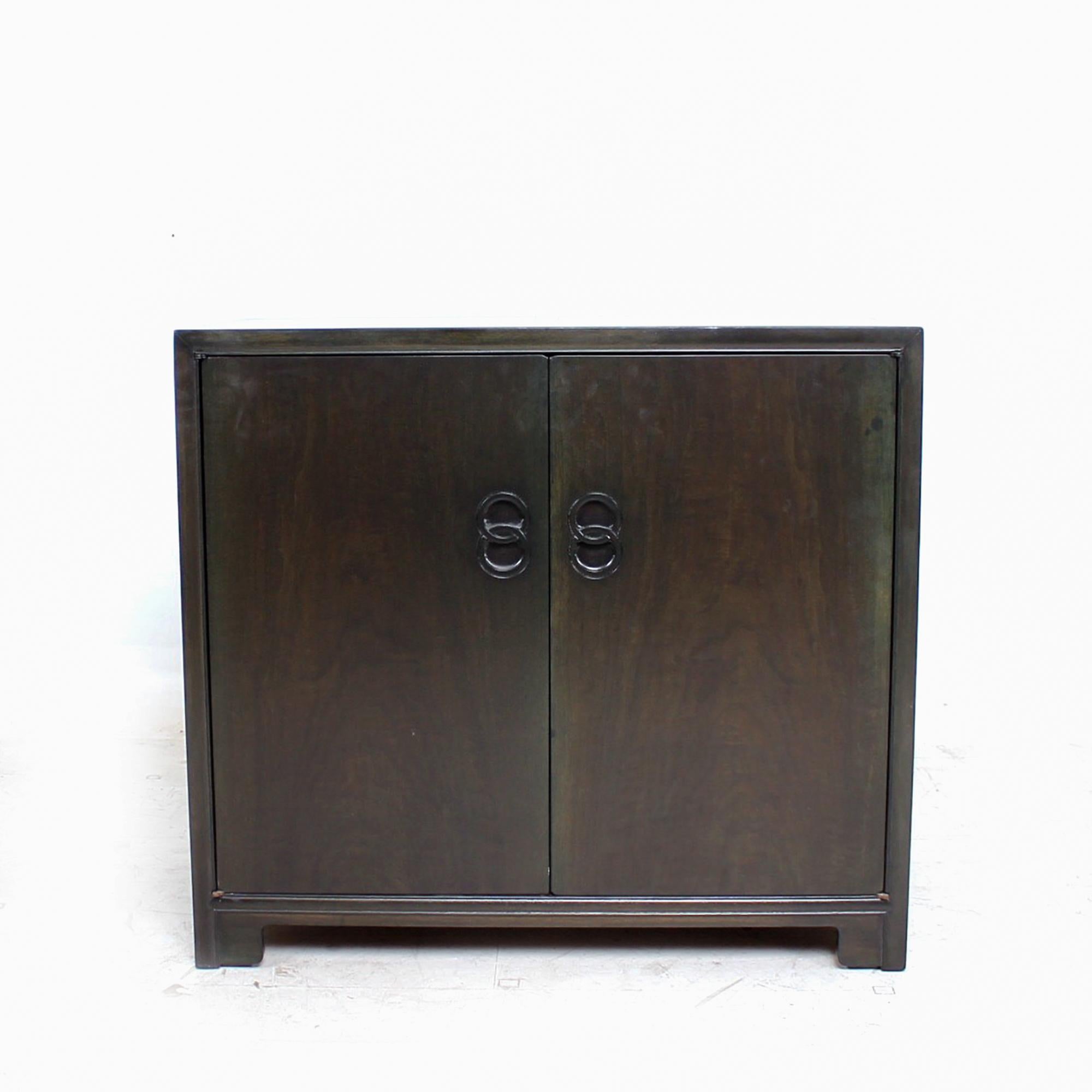 Mid-Century Modern Far East Regency Michael Taylor by Baker Two Door Cabinet Server Dresser 1950s